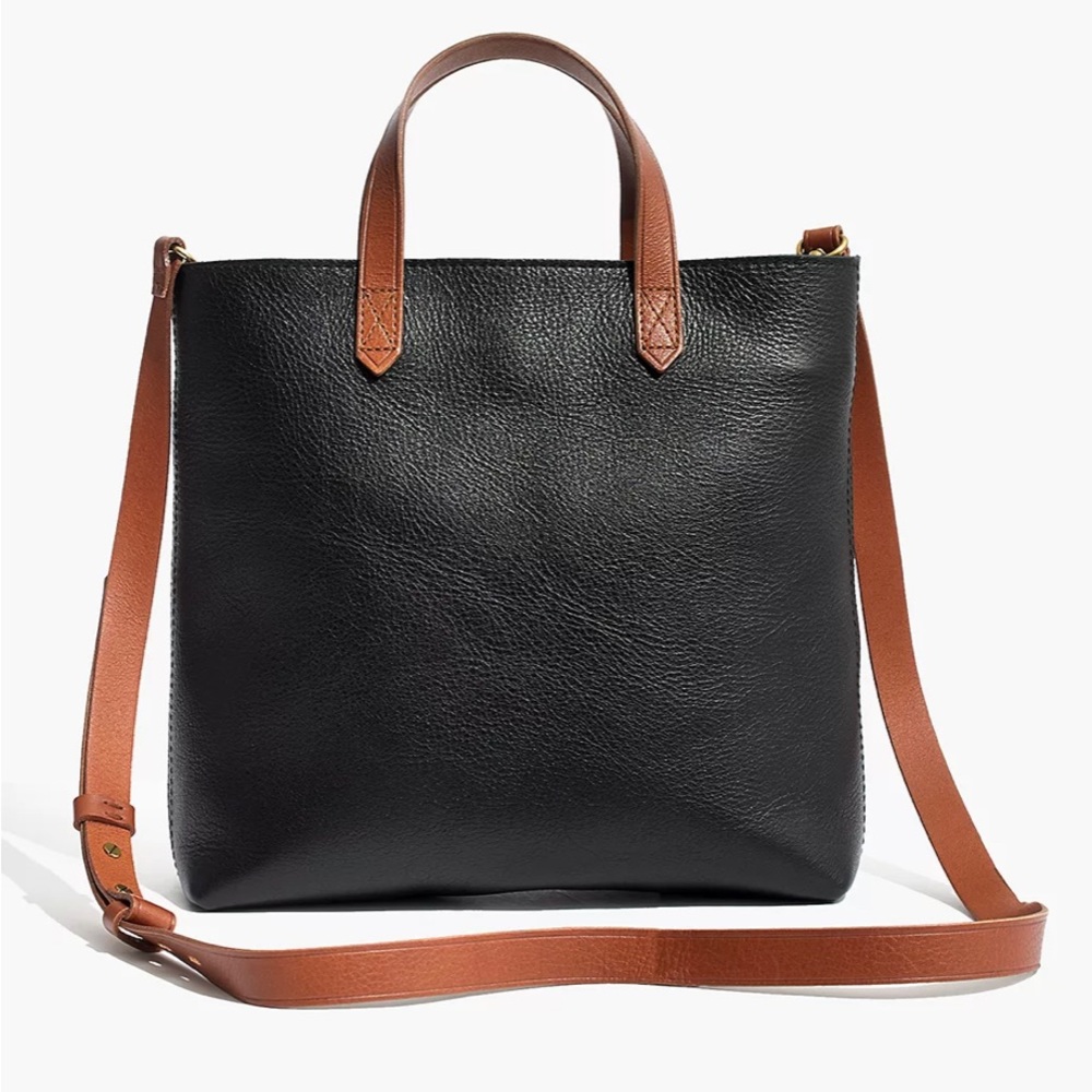 Madewell The Zip-Top Transport Crossbody Leather Black / Brown